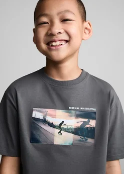 Dzieci MANGO Koszulki*Wzorzysta bawełniana koszulka