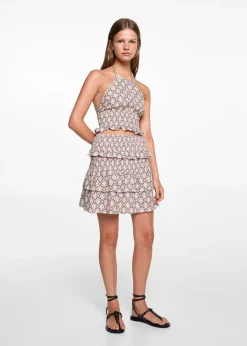 MANGO Spódnice*Wzorzysta spódnica z falbanami