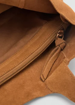 MANGO Torebki|Akcesoria Skórzane*Zamszowa torba shopper