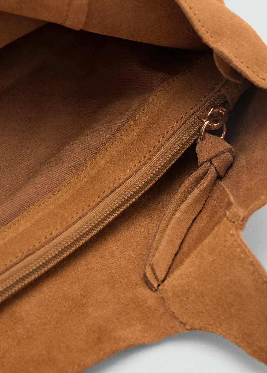 MANGO Torebki|Akcesoria Skórzane*Zamszowa torba shopper