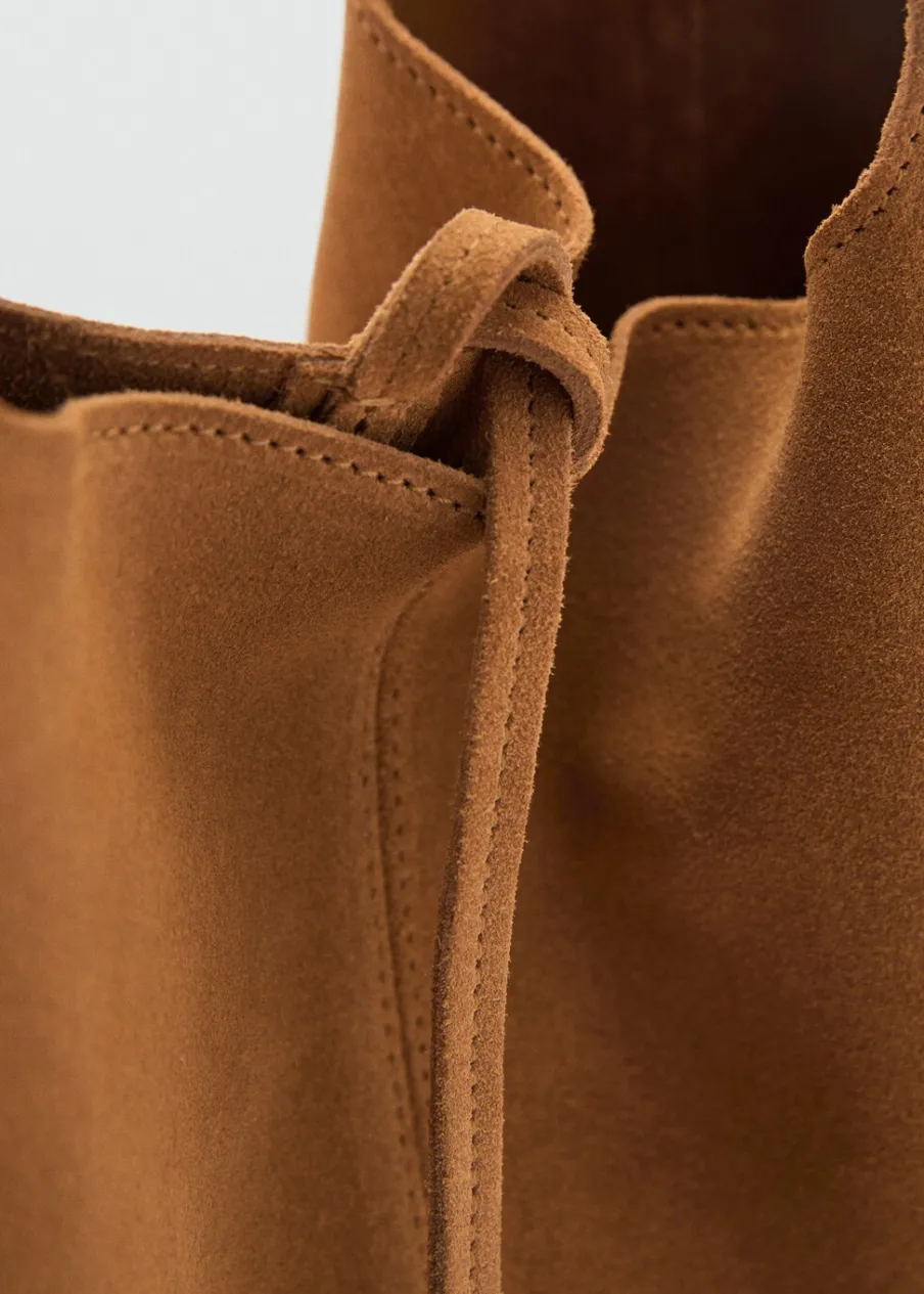 MANGO Torebki|Akcesoria Skórzane*Zamszowa torba shopper