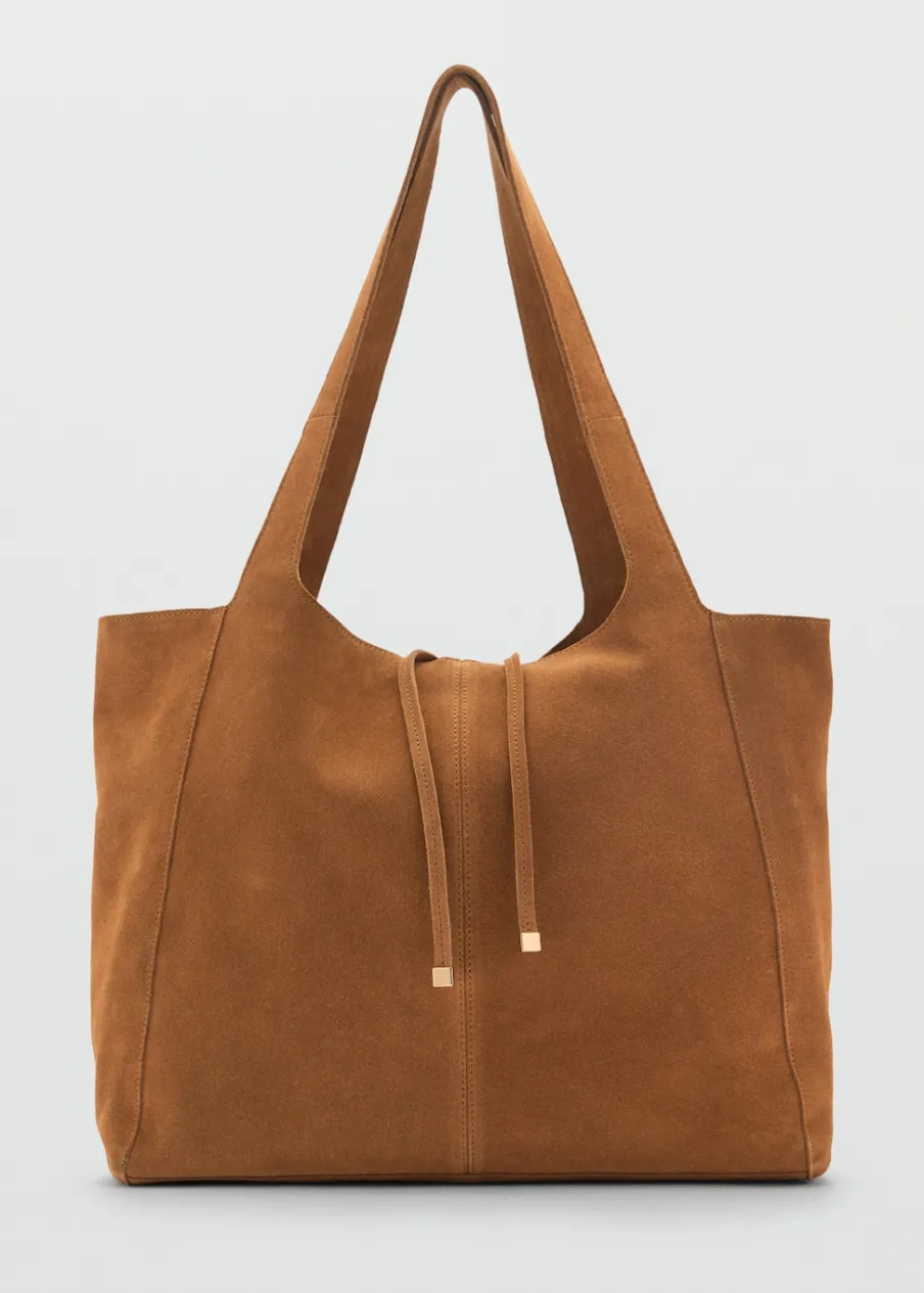 MANGO Torebki|Akcesoria Skórzane*Zamszowa torba shopper
