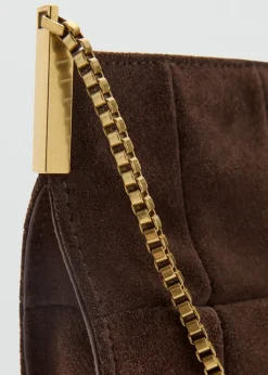 MANGO Torebki|Akcesoria Skórzane*Zamszowa torba z łańcuchem