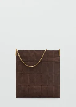 MANGO Torebki|Akcesoria Skórzane*Zamszowa torba z łańcuchem