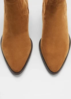 MANGO Buty|Akcesoria Skórzane*Zamszowe botki na obcasie