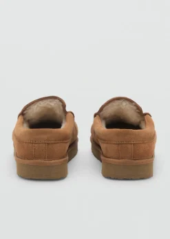 MANGO Buty*Zamszowe chodaki ocieplane sztucznym barankiem