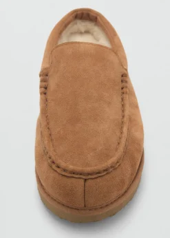MANGO Buty*Zamszowe chodaki ocieplane sztucznym barankiem