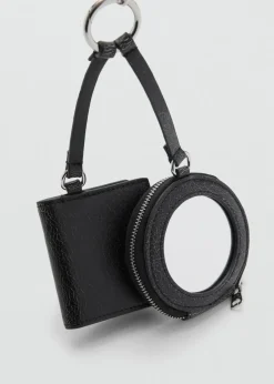 MANGO Galanteria Skórzana*Zawieszka z dwoma portmonetkami i lusterkiem