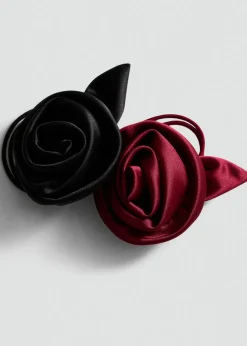 MANGO Więcej Akcesoriów*Zestaw 2 gumek do włosów z motywem kwiatu