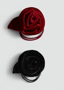 MANGO Więcej Akcesoriów*Zestaw 2 gumek do włosów z motywem kwiatu