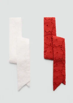 MANGO Szaliki I Chusty*Zestaw 2 haftowanych szalików