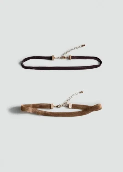 MANGO Biżuteria*Zestaw 2 naszyjników choker
