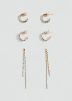 MANGO Biżuteria*Zestaw 3 par kolczyków