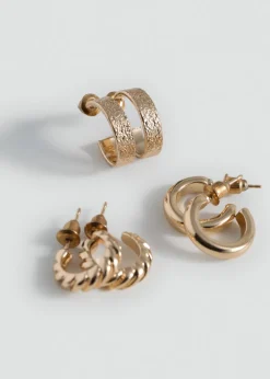 MANGO Biżuteria*Zestaw 3 par kolczyków typu koła