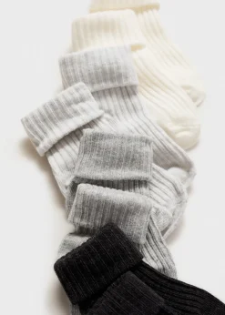 Dzieci MANGO Skarpetki I Rajstopy*Zestaw 4 par prążkowanych skarpetek