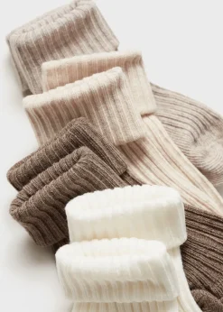 Dzieci MANGO Skarpetki I Rajstopy*Zestaw 4 par prążkowanych skarpetek