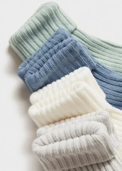 Dzieci MANGO Skarpetki I Rajstopy*Zestaw 4 par prążkowanych skarpetek