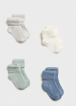 Dzieci MANGO Skarpetki I Rajstopy*Zestaw 4 par prążkowanych skarpetek
