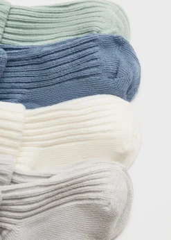 Dzieci MANGO Skarpetki I Rajstopy*Zestaw 4 par prążkowanych skarpetek