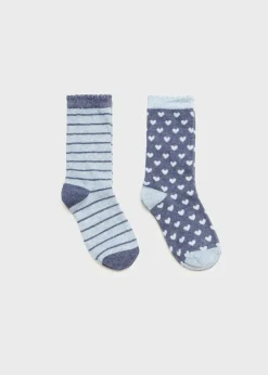 Dzieci MANGO Bielizna I Skarpetki*Zestaw 2 par skarpet w serduszka