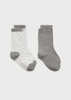 Dzieci MANGO Bielizna I Skarpetki*Zestaw 2 par skarpetek mieszanka wzorów