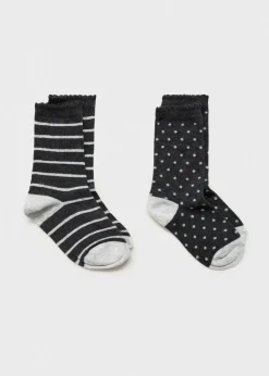 Dzieci MANGO Bielizna I Skarpetki*Zestaw 2 par skarpetek mieszanka wzorów