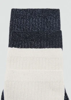 MANGO Więcej Akcesoriów*Zestaw 2 par skarpetek z prążkowanego lureksu