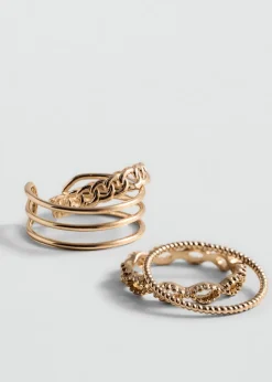 MANGO Biżuteria*Zestaw 4 pierścionków
