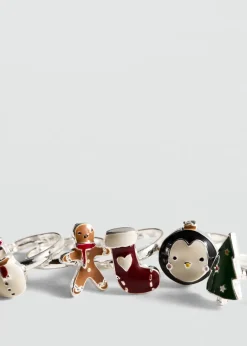 Dzieci MANGO Biżuteria*Zestaw 5 pierścionków w świątecznym stylu